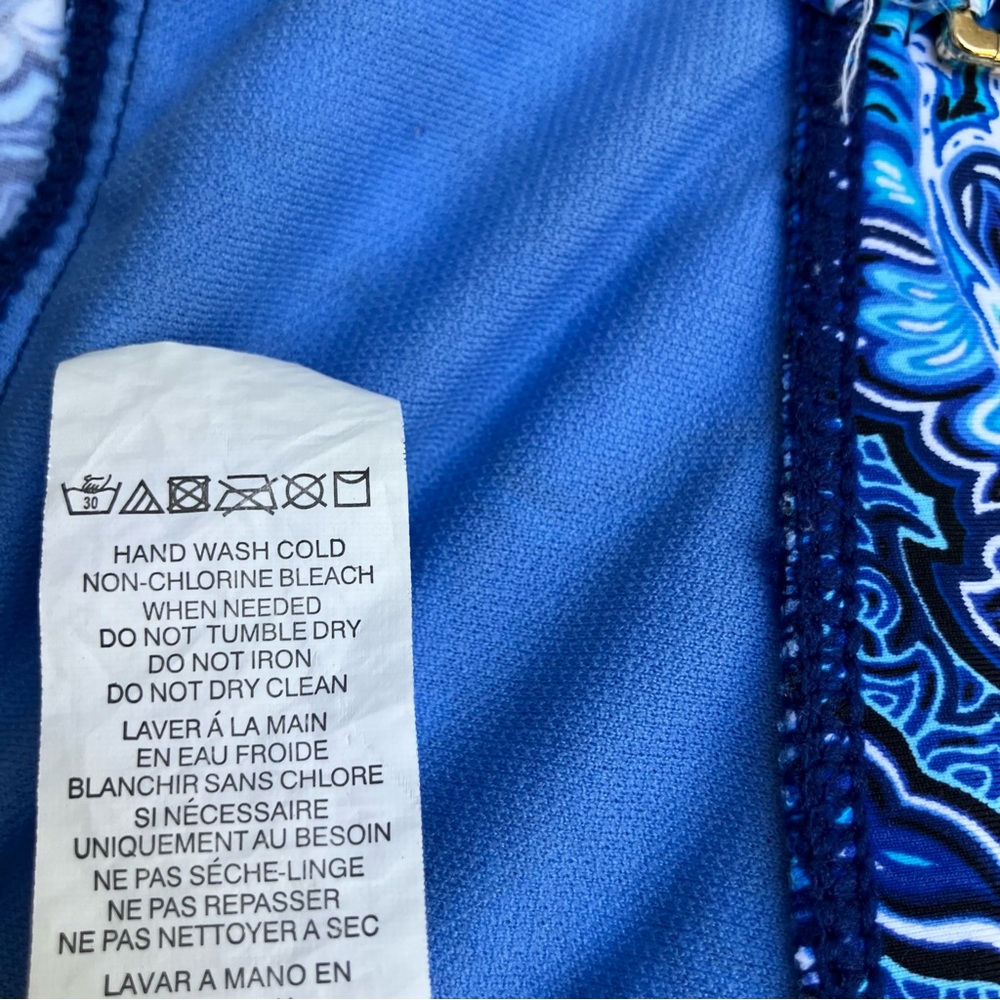 Lauren Ralph Lauren blue Paisley one piece skirted swimsuit size 16W Eurosummer - Picture 15 of 15